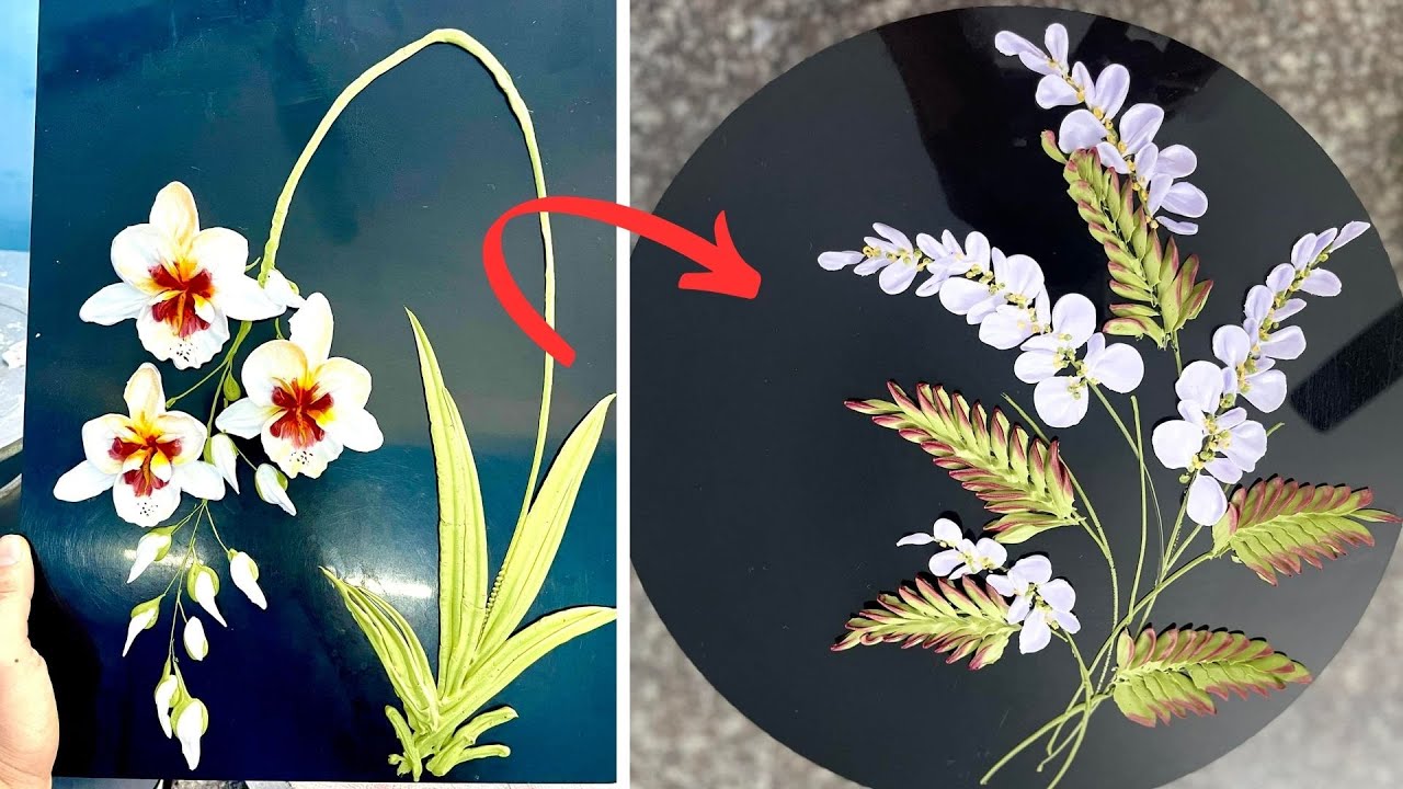 🌸 How to Pipe Orchid Flowers with Whipped Cream – Elegant & Realistic/Decorating #89