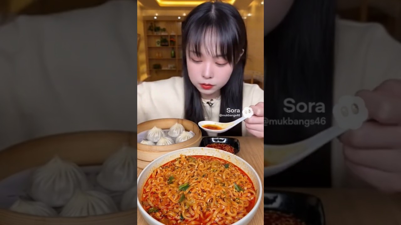 Eating korean food