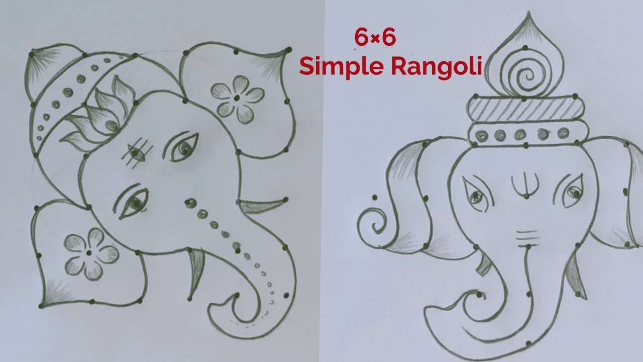 Very Simple 2 Vinayagar Chaturthi Kolam 🌺 Ganesha Festival Rangoli 2025🌺 Muggulu 🌺 Beautiful Rangoli