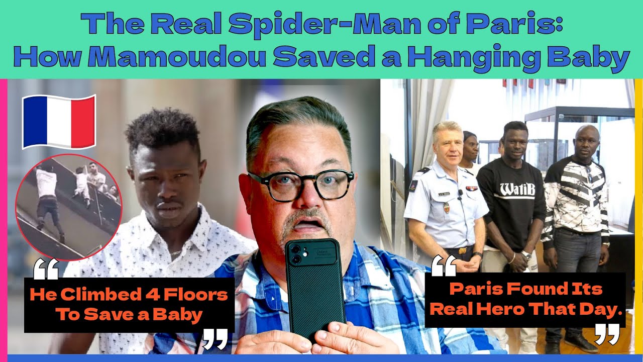🇫🇷 Spiderman of Paris: Malian Hero saves toddler from balcony in France #reallifestory #truestory 