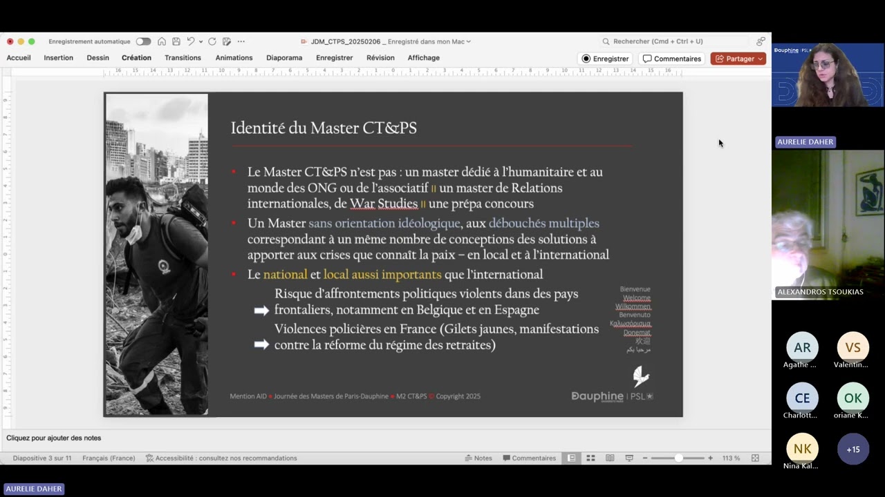 REPLAY - Journées des Masters - M2 Conflict Transformation and Peace Studies