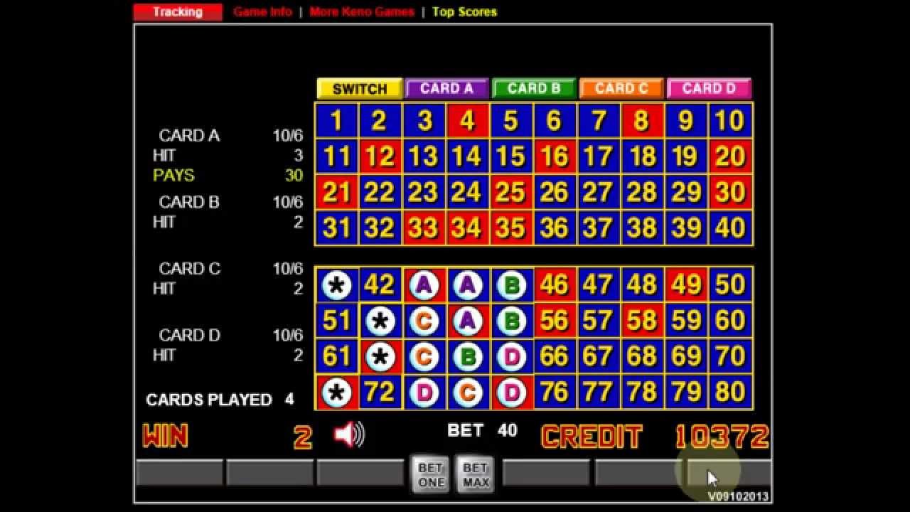 Four Card Keno Mystic 6 spot Winning Strategy and Tutorial
