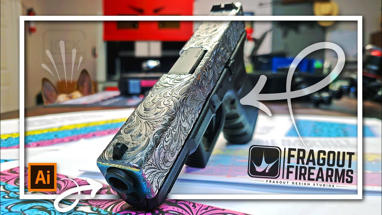 Glock 19 Slide  Engraving Wrap Around Vector Design | Fiber Metal Laser Engraving | 4k Video