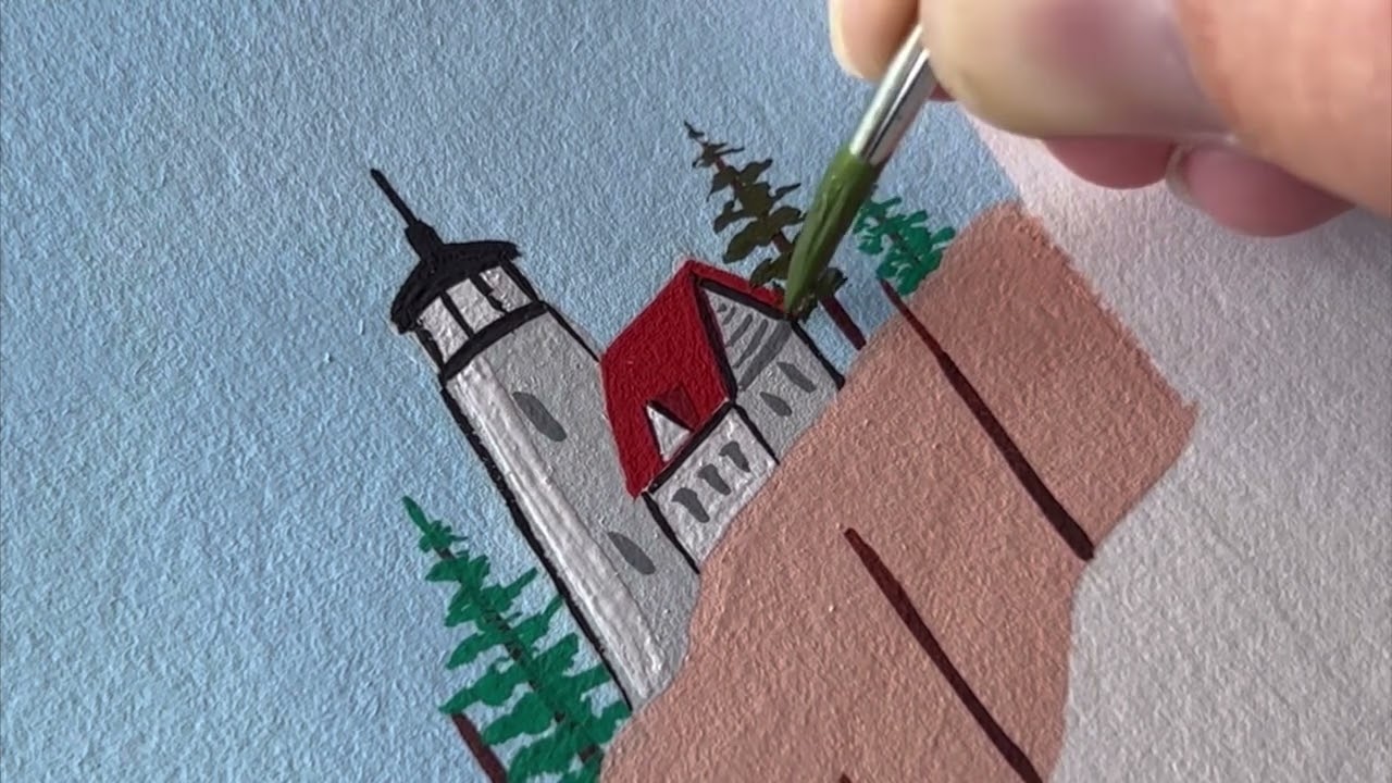 Painting Acadia National Park 🎨 Gouache Painting 🖼️ Satisfying Art