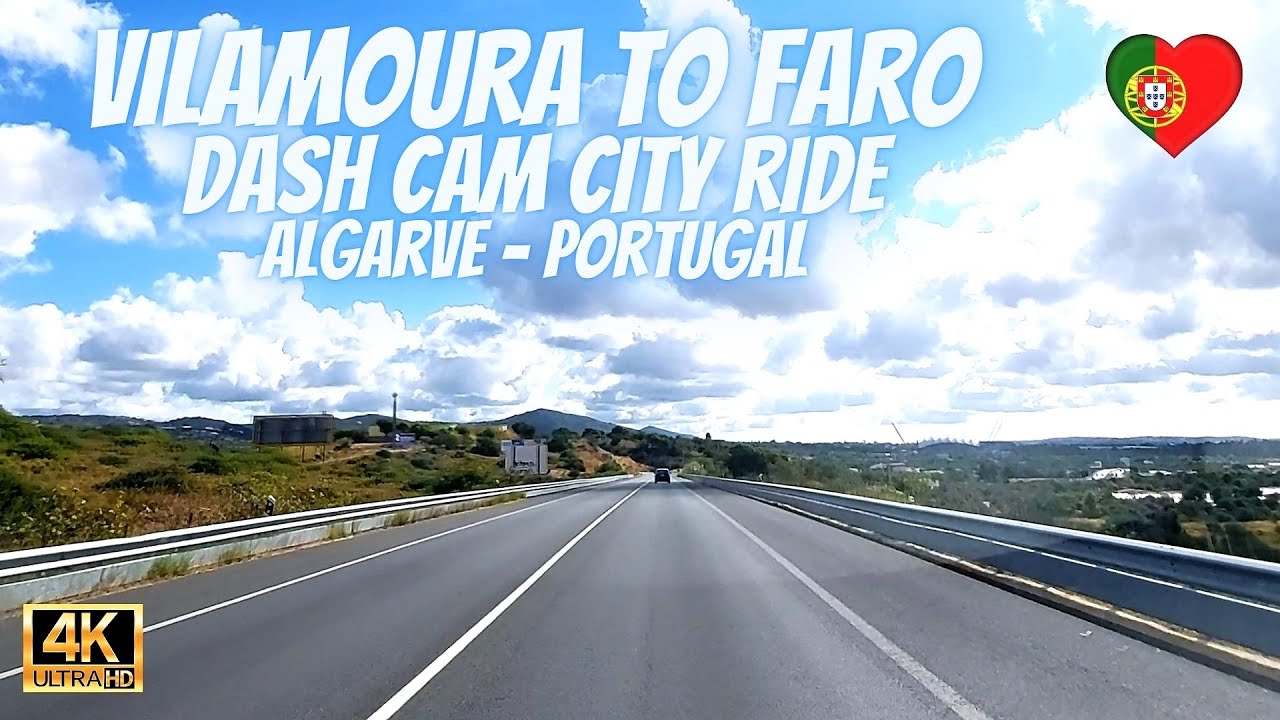 Vilamoura to Faro via Quarteira Dash Cam Car City Ride Algarve Portugal Travel Vlog 🚗🇵🇹📹