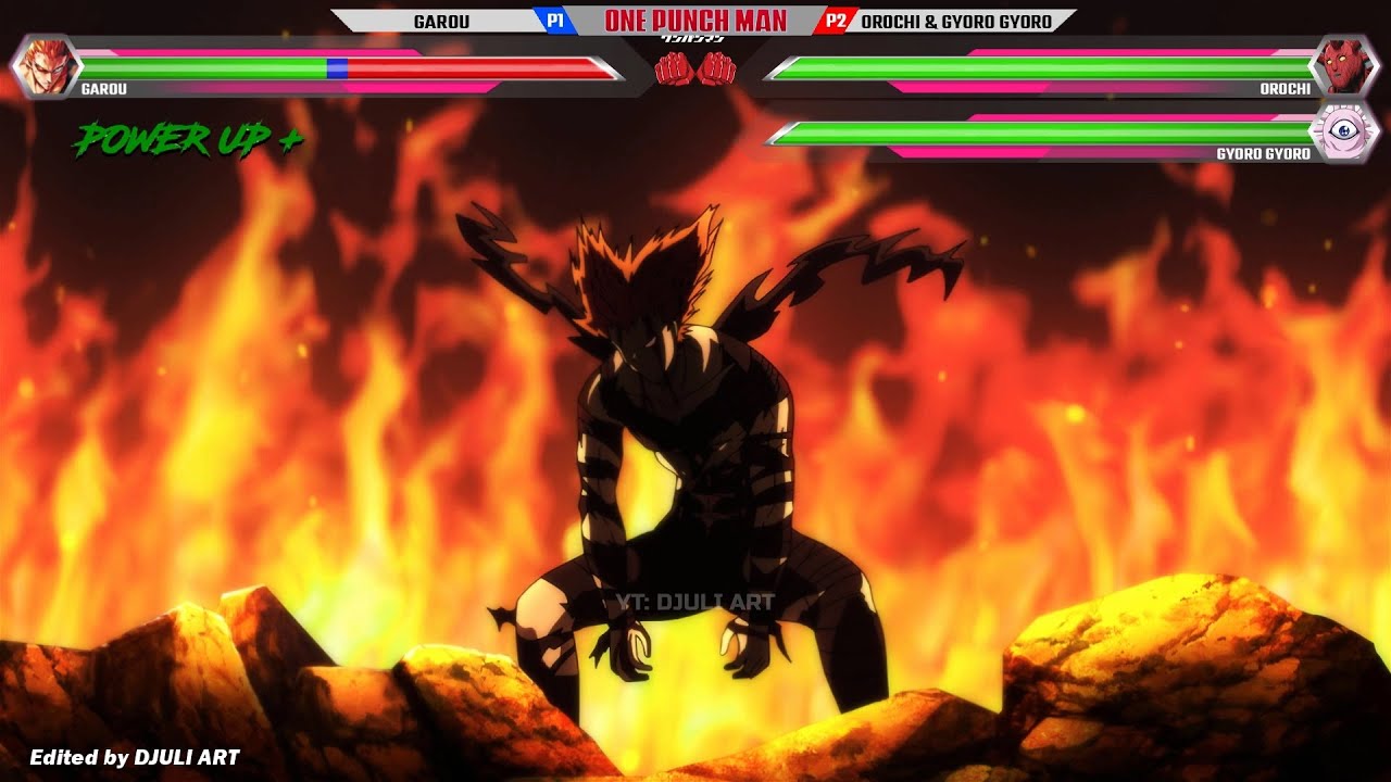 Garou vs Orochi Fight Scene With Healthbars | One Punch Man Season 3