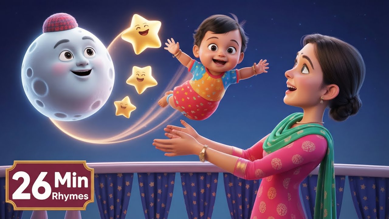 Chanda Mama Door Ke + More Rhymes | चंदा मामा | Hindi Rhymes And Kids Songs | Sansakari Kids 
