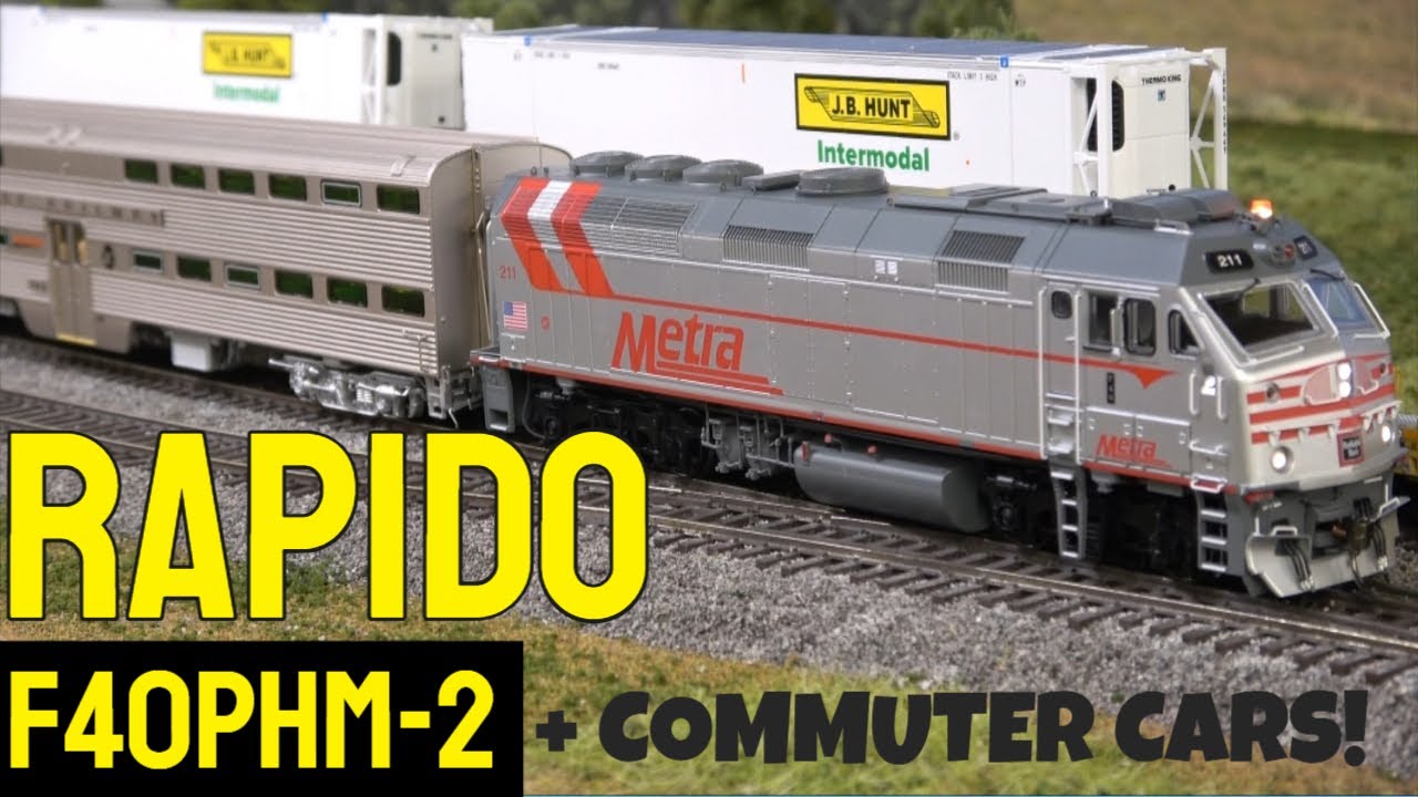 Rapido HO Scale F40PHM-2 w/ LokSound DCC & LED Lights | Detailed Review & Running Demo + Metra Cars!