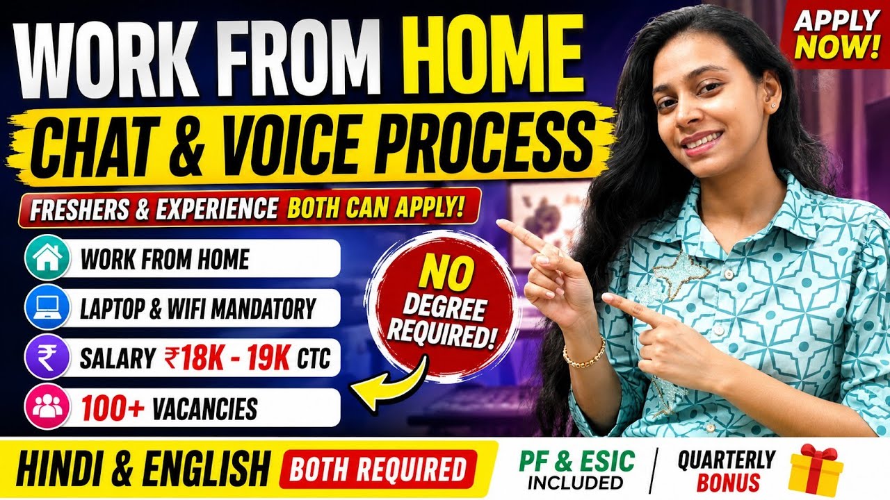 🏠 WFH Job Vacancy 2026 | हिंदी + English Candidates Required | Laptop Mandatory | Apply Now