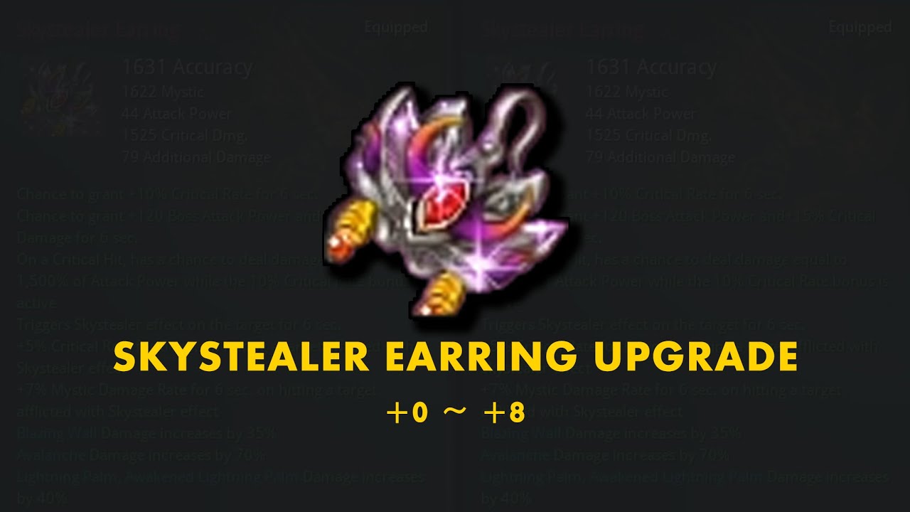[BnS] Upgrade Skystealer Earring +0 ~ +8 | Equipment Upgrades