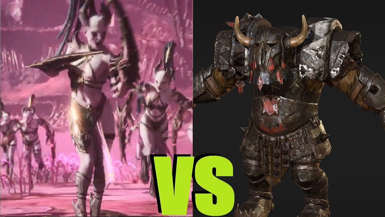 Возвышенные демонессы Слаанеша vs Черные орки: Total War Warhammer 3. тесты юнитов v 2.4.0
