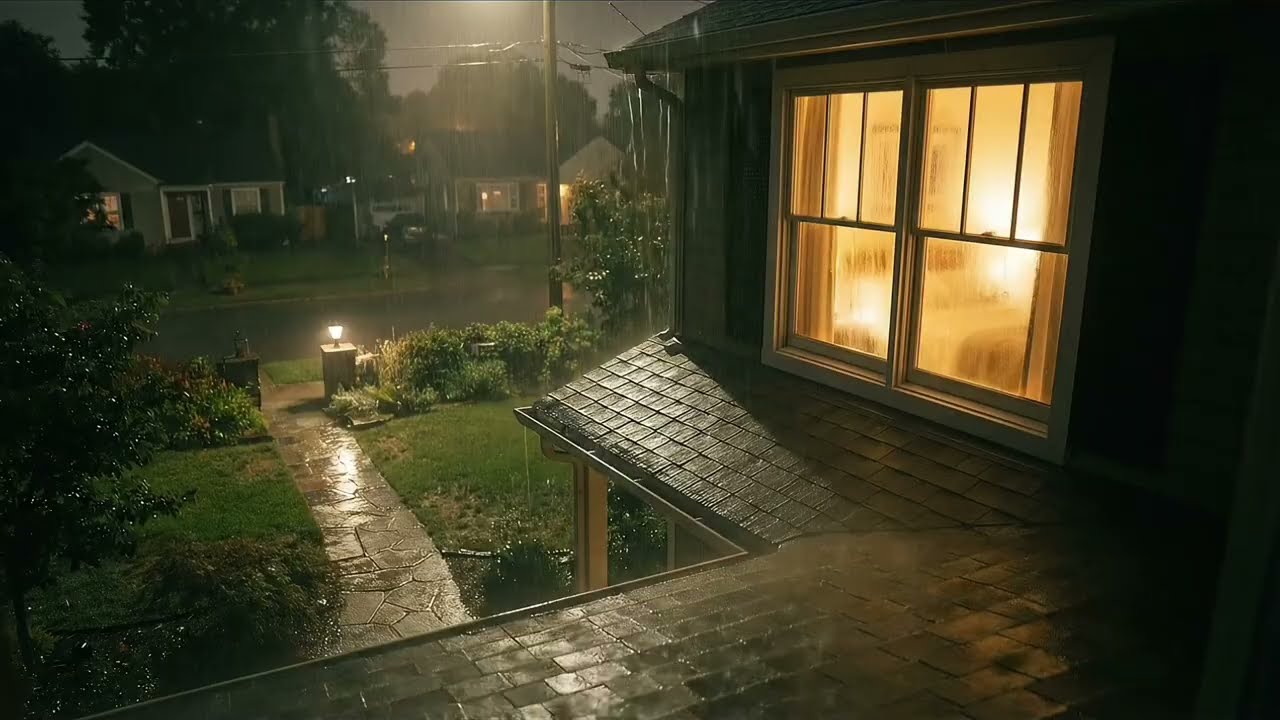 Deep Sleep Tonight 🌙 Night Rain Outside Window | Warm Bedroom Glow (No Music)