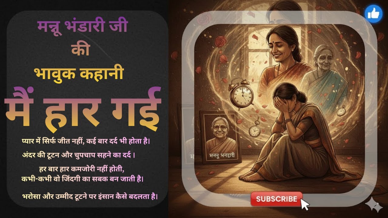 मन्नू भंडारी जी की भावुक कहानी - मैं हार गई #MainHaarGai #MannuBhandari #HindiStory #EmotionalStory