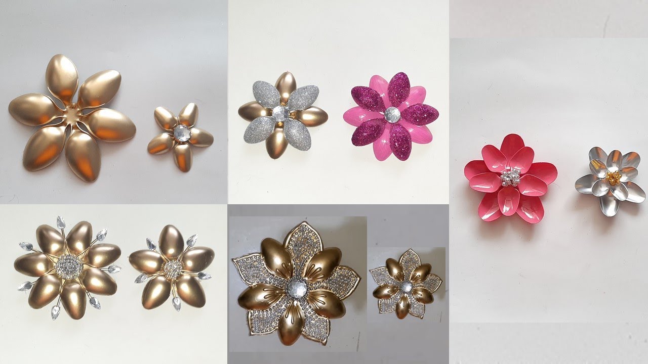 5 flores fáciles con cucharas - 5 easy flowers with spoons