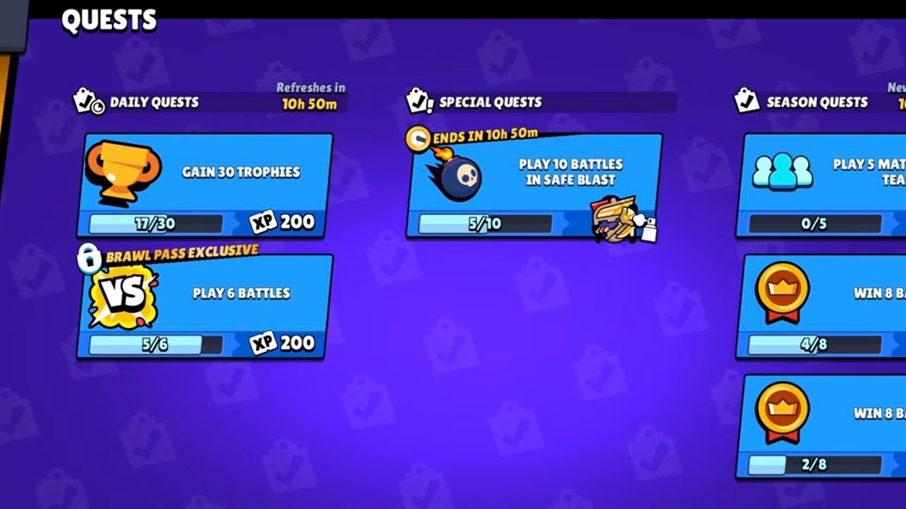 Playing 5 matches safe blast to complete the quest on Brawl Stars
