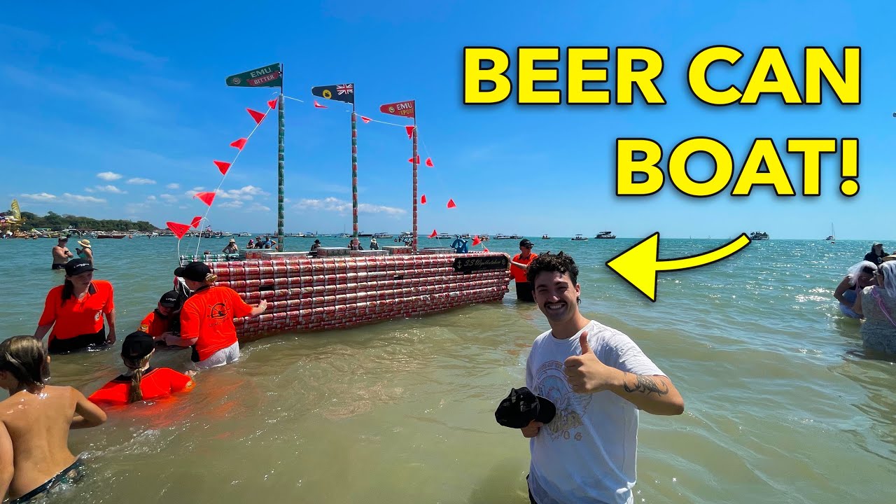 BOATS MADE FROM BEER CANS - Would you do this? | Darwin Beer Can Regatta