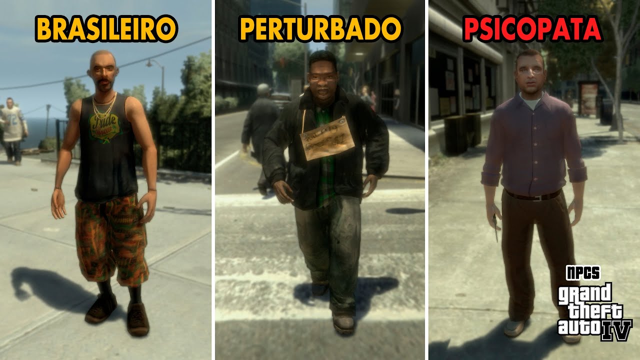 TEM ALGO DE ERRADO COM OS NPCS DE GTA 4 + NPC BRASILEIRO