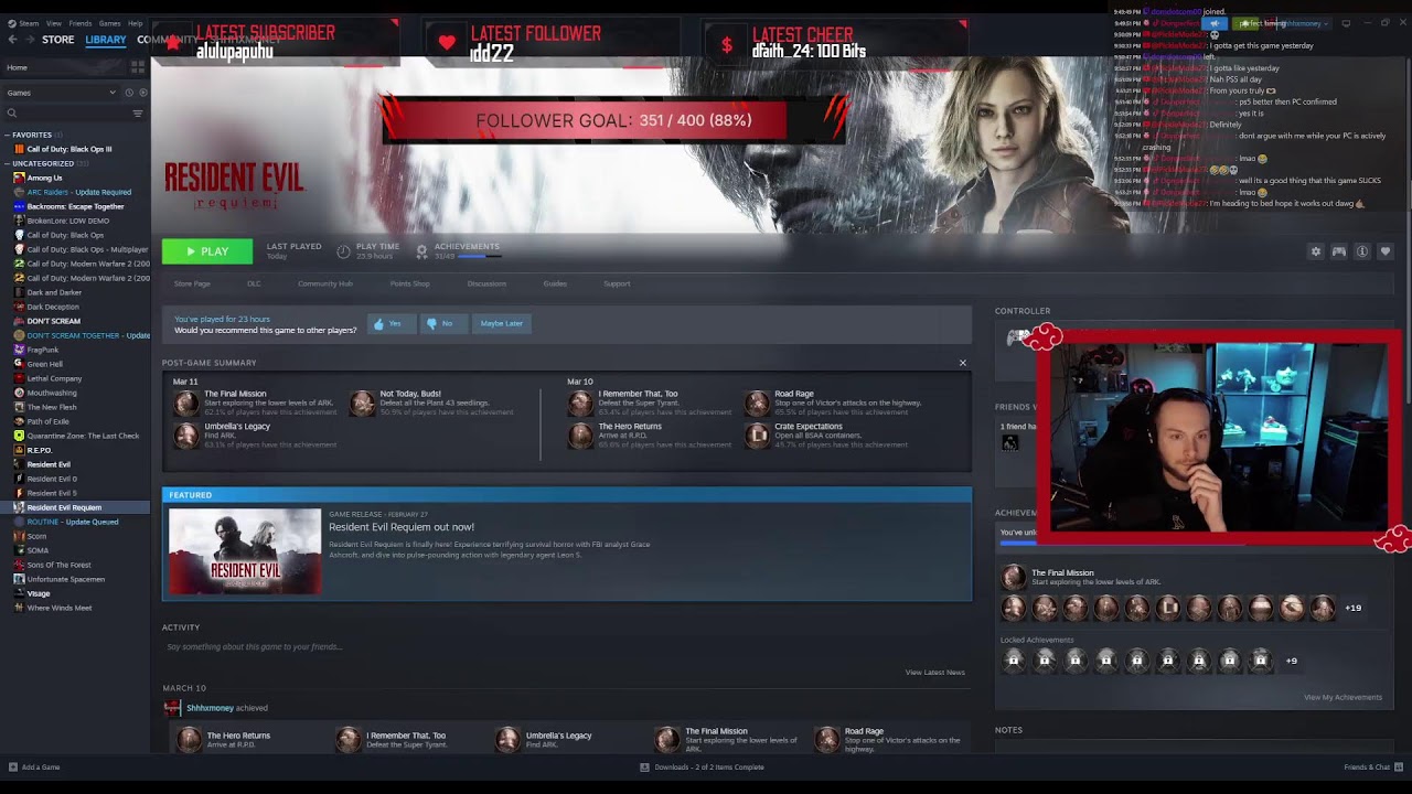 FIRST STREAMER TO BEAT RE9 IN THE DARK..