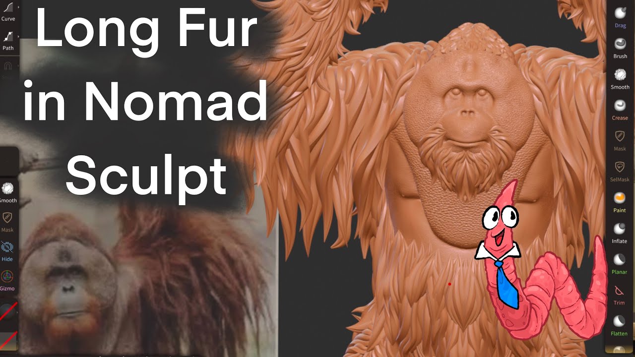 Sculpting Long Hair in Nomad Sculpt