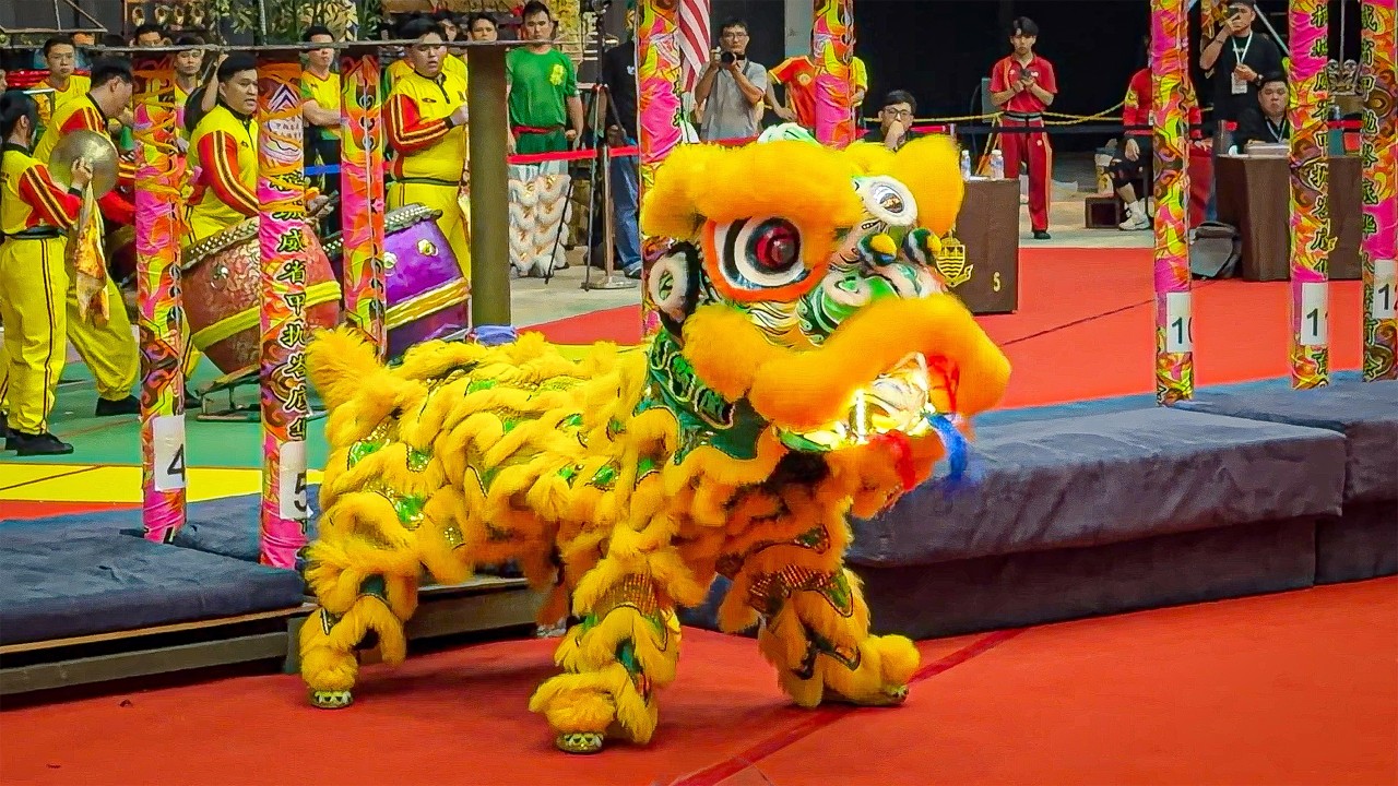 马来西亚砂拉越古晋东法醒狮团 - 14th Penang International High Pole Lion Dance Competition - preliminary