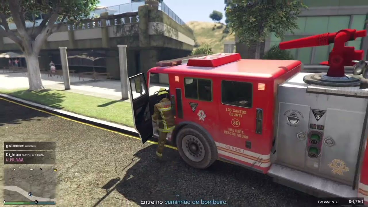 Fazendo TRABALHO DE BOMBEIRO GTA V online.