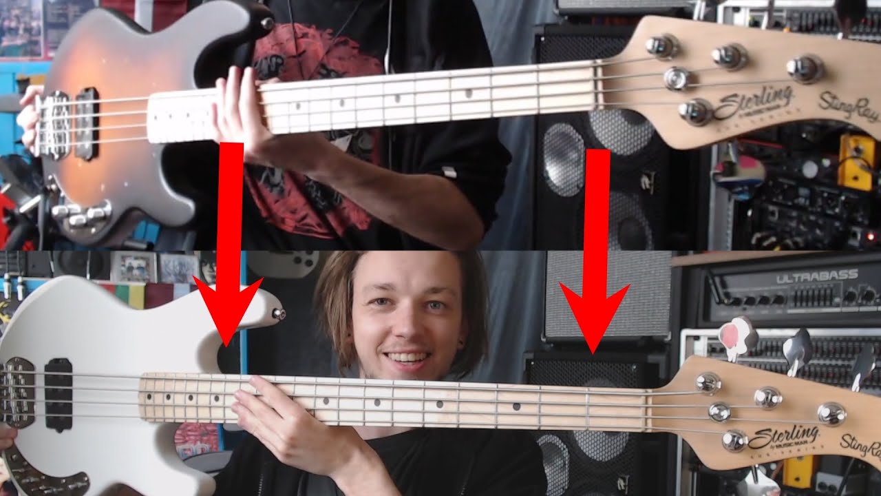 CHEAP STRINGRAY BASS MOD: Sterling by Music Man S.U.B. Sting Ray 4 repainted + Seymour Duncan SMB4D