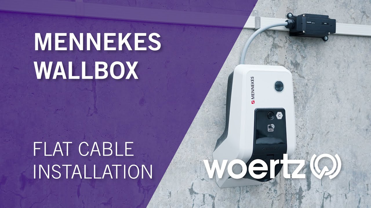 Woertz // E-Mobility // Flachkabelsystem für Ladestationen // Mennekes Wallbox