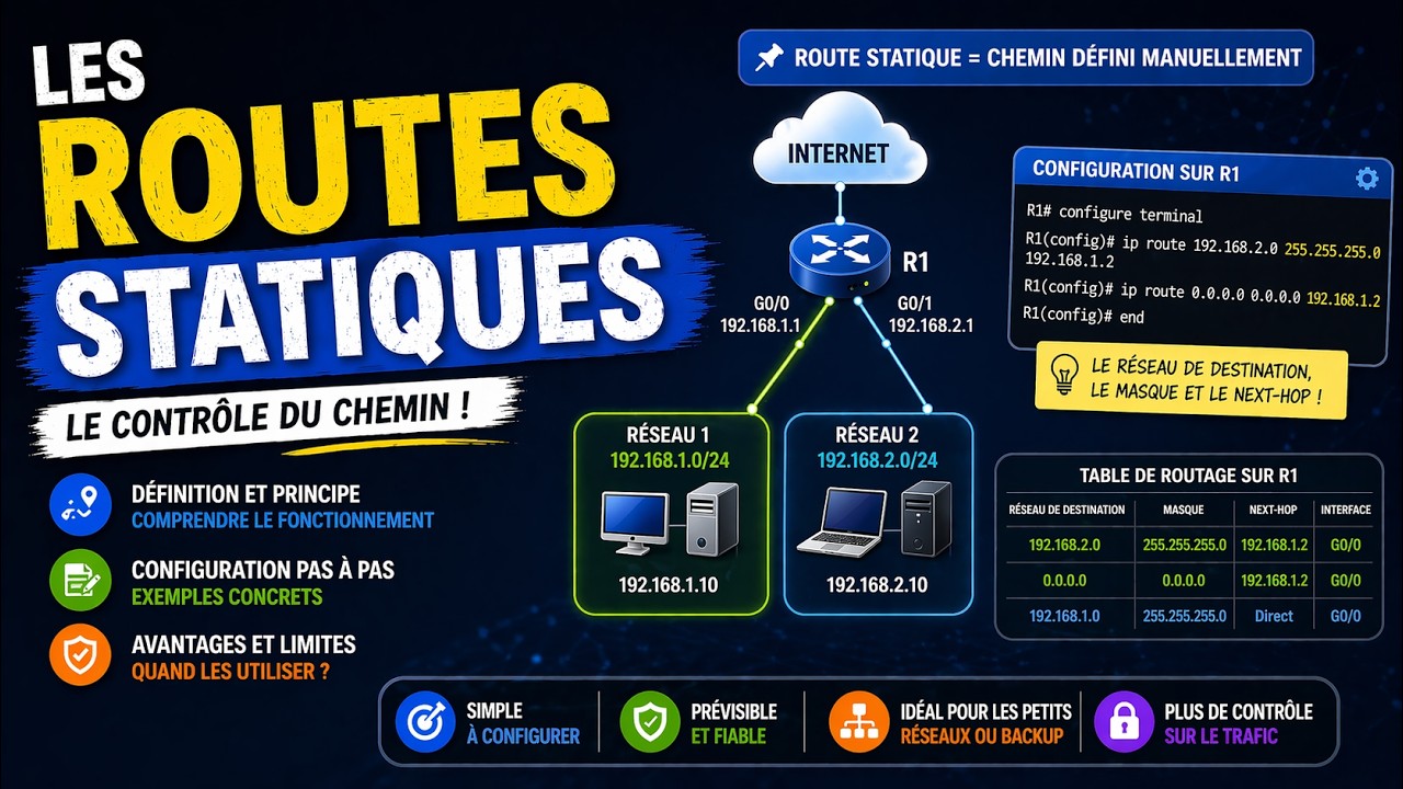Routage réseau | 3- Les routes statiques