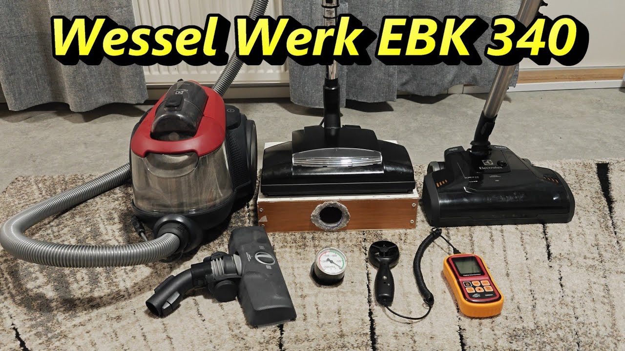 Тест производительности и мощности всасывания пылесоса Wessel Werk EBK 340: безмешковый пылесос E...