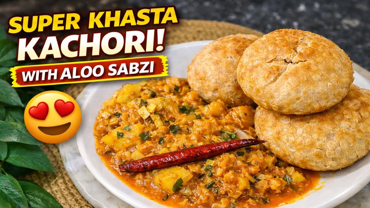 Khasta Kachori Recipe | Bazaar Style Khasta Kachori with Aloo Sabzi | Perfect Crisp