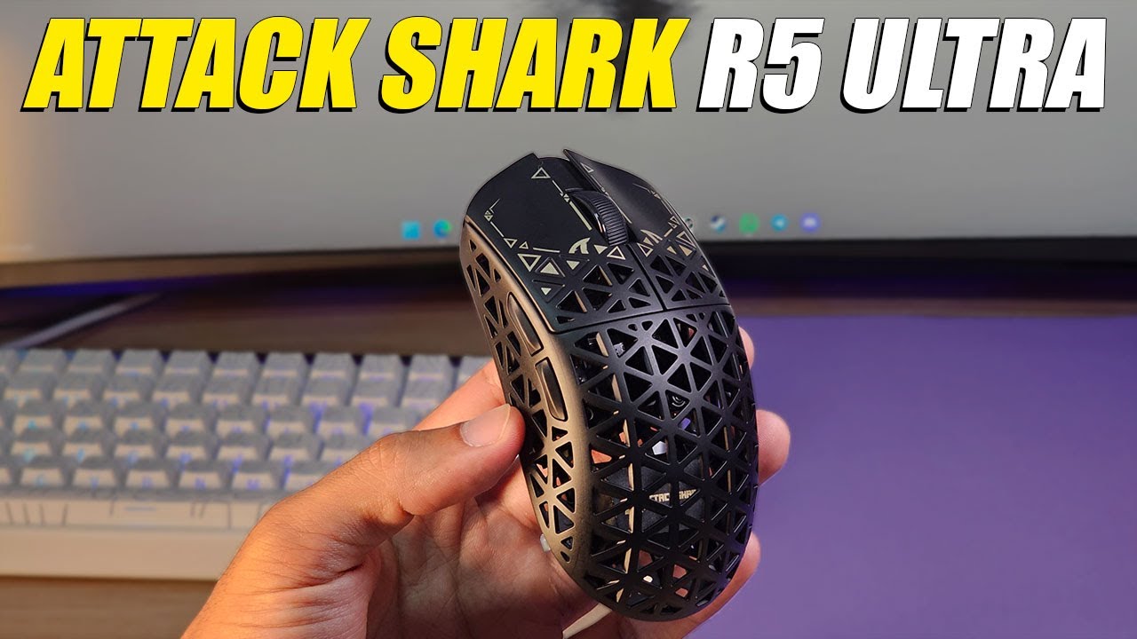 MOUSE com Fibra de Carbono, muito leve e muito bom para jogos! Attack Shark R5 Ultra