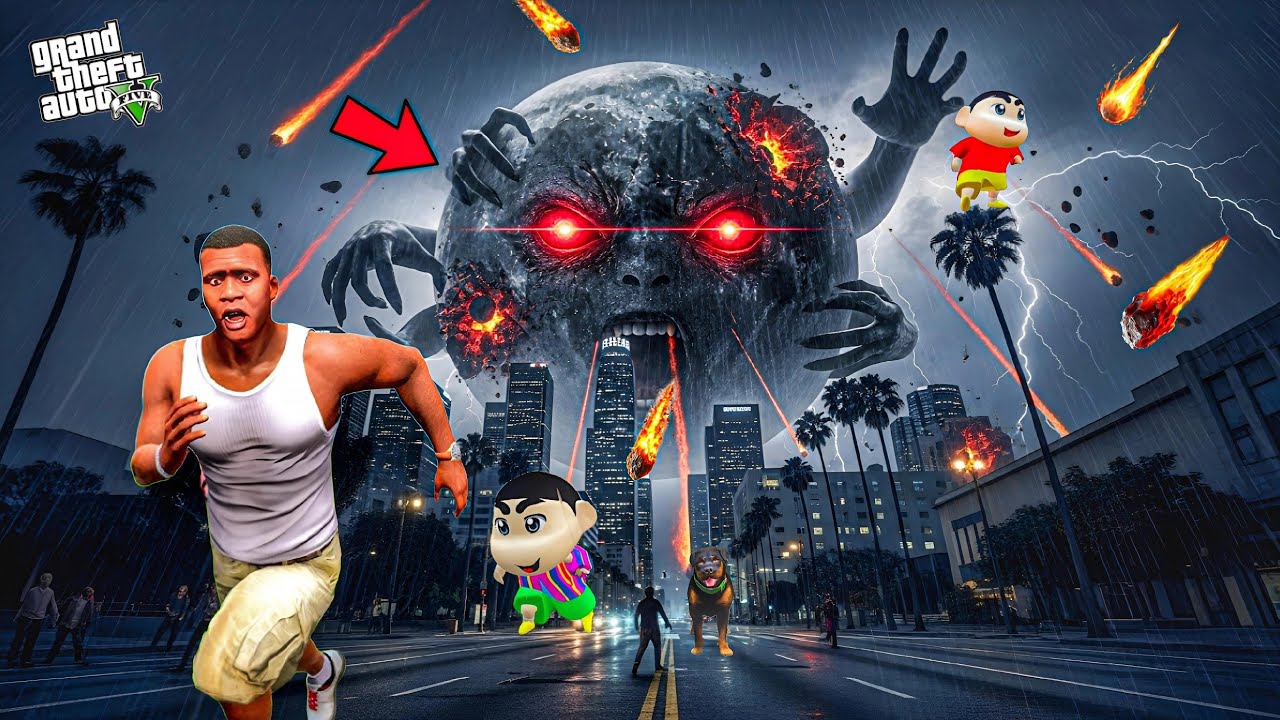 Franklin And Shinchan The Evil Moon Wakes up in GTA 5! Bangla Gameplay