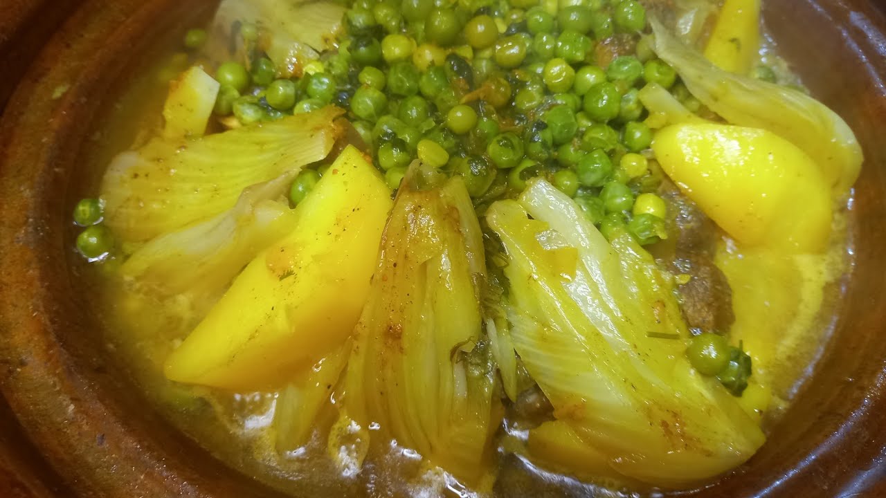 طاجين اللحم  بالجلبانة و البسباس ولا اروع       tajine de viande avec les petits pois et le fenouil