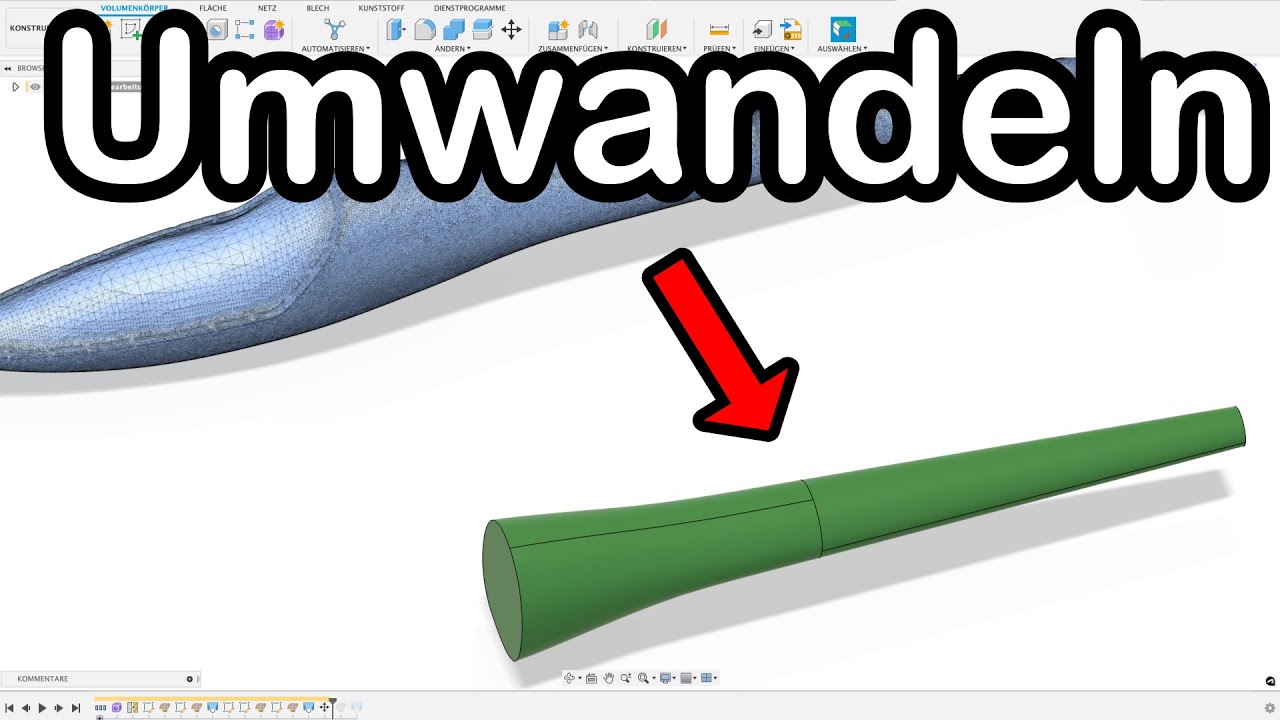 So einfach 3D Scans bearbeiten und Umwandelnm Fusion 360 Tutorial Deutsch