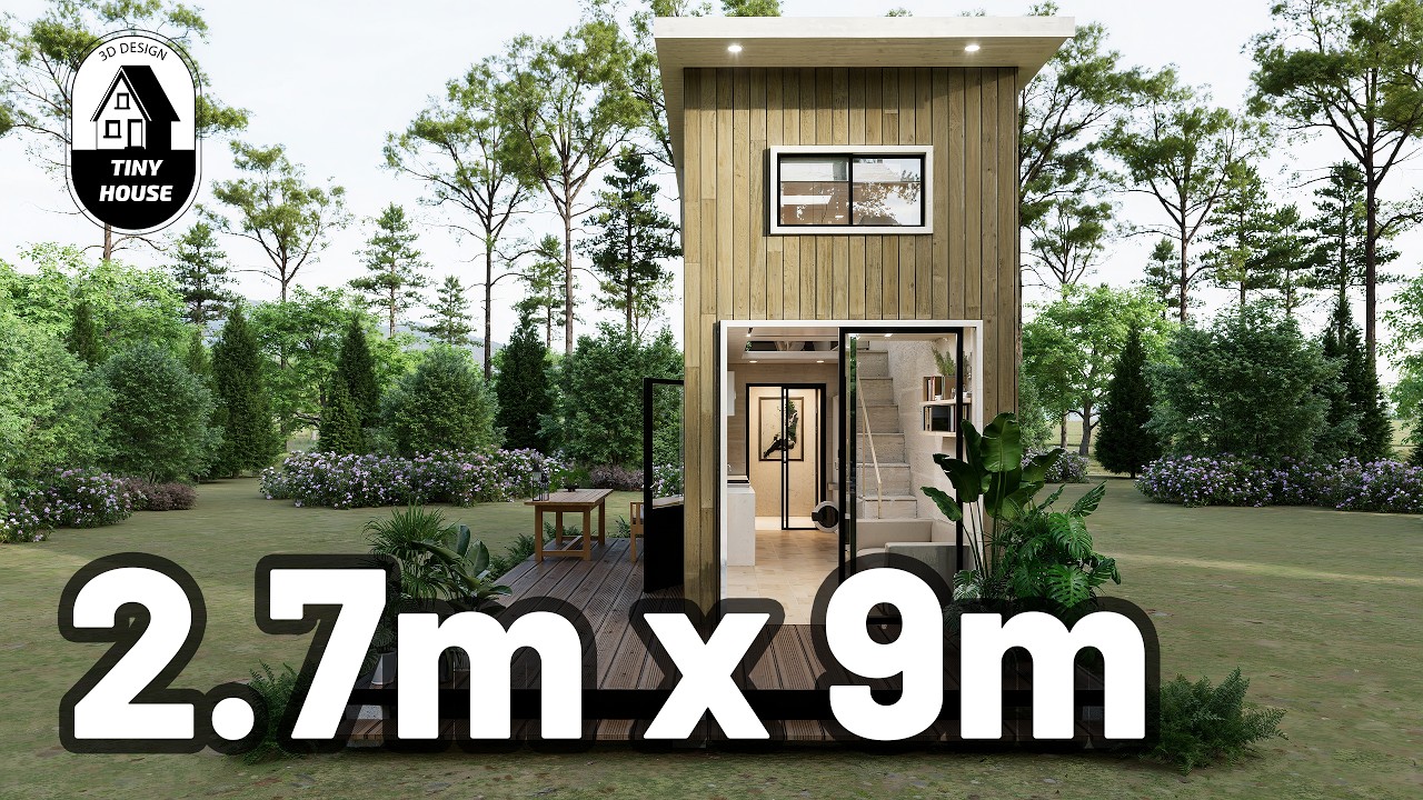 Tiny house 2.7x9  metters with Plans | Loft space