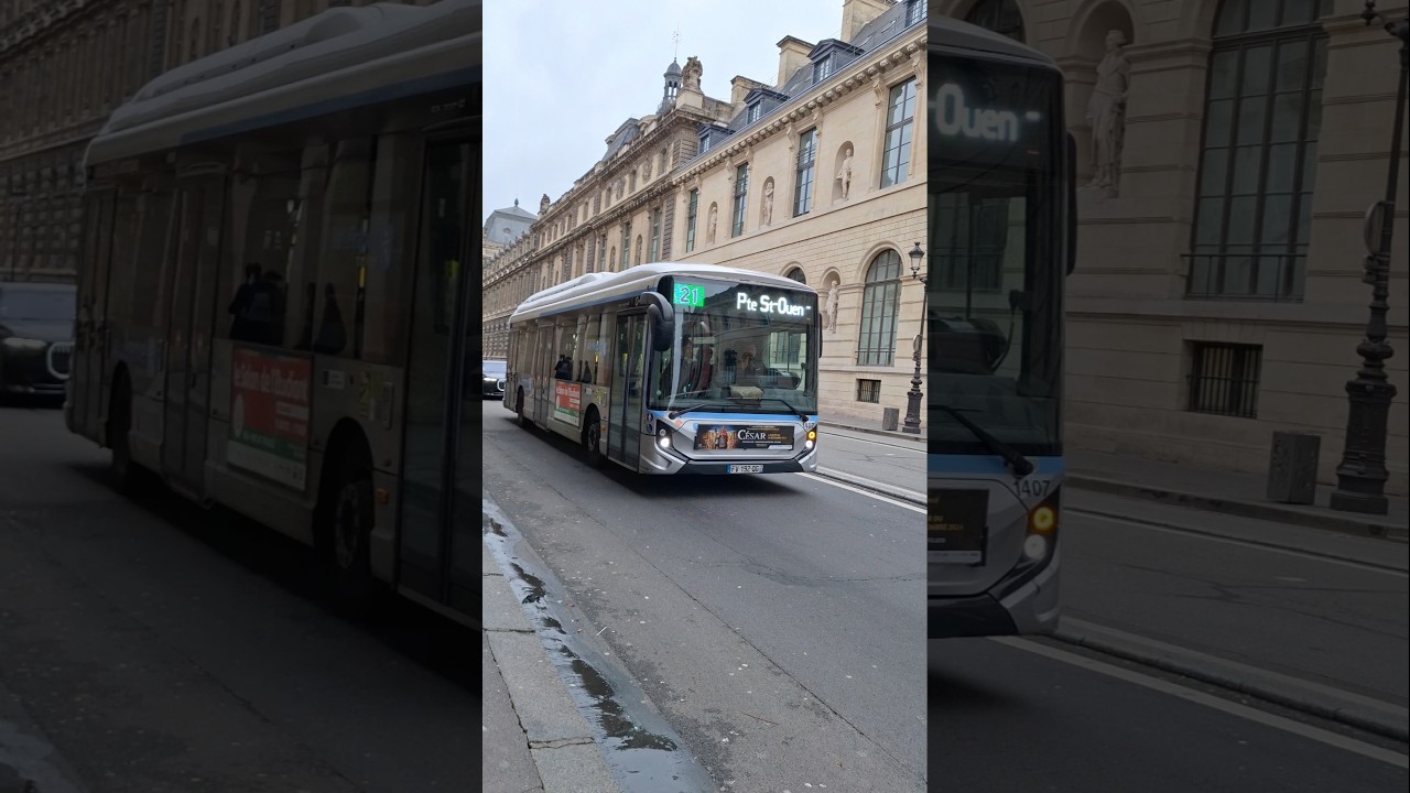 P&aacute;rizsi Iveco Urbanway 12 elektromos busz halad el #ratp #bus #busz #iveco #paris #france #travel