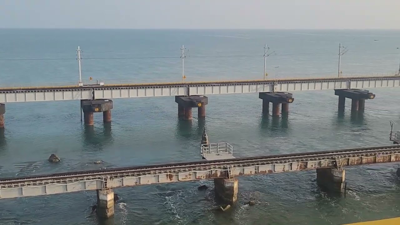The New Pamban Bridge is2.07 km state-of-the-art vertical lift railway bridge in TamilNadu,India.
