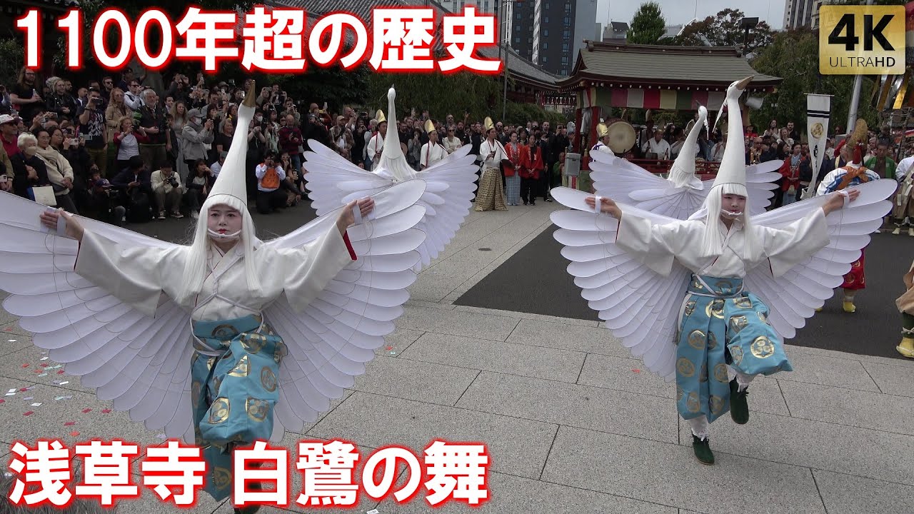 外国人観光客で超混雑の浅草寺 伝統的奉演に歓喜 白鷺の舞 浅草 Tokyo,Asakusa Sensoji Temple Shirasagi-no-Mai/White Heron Dance 2025