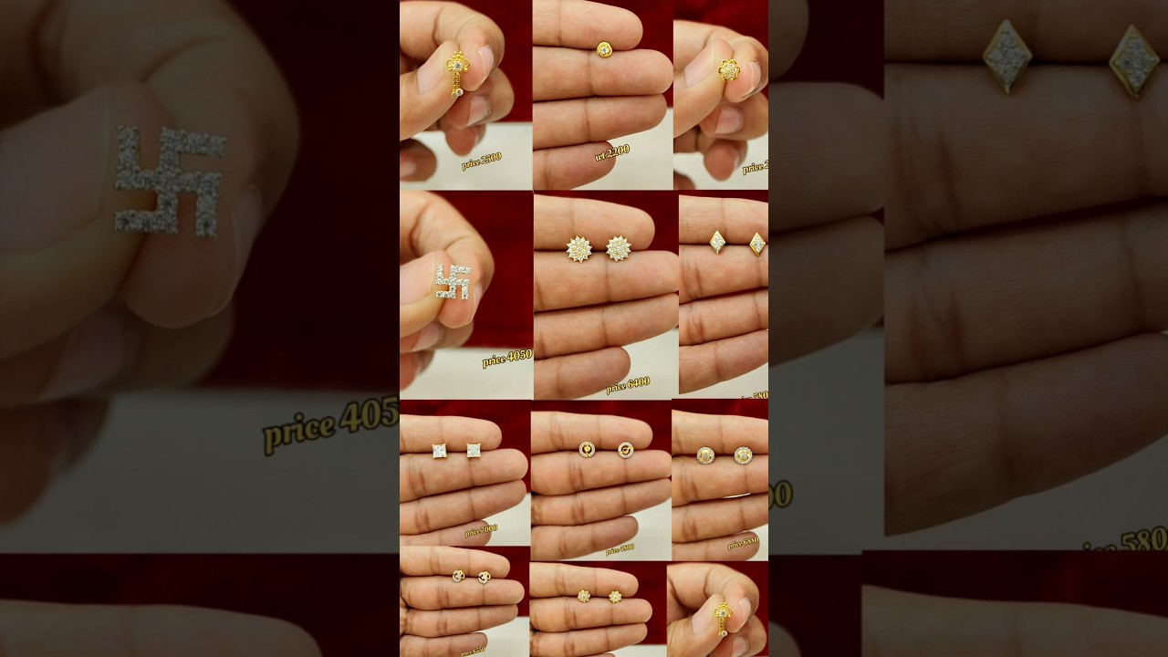 Latest Gold Nose Pin Designs With Weight And and || gold stone tops design with price #nosepins