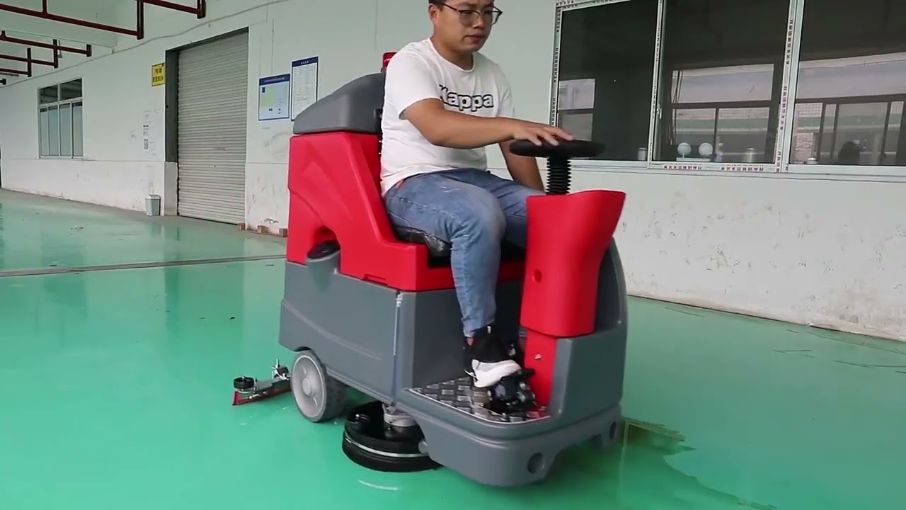 RLA660 riding floor scrubber, doubles the cleaning efficiency!