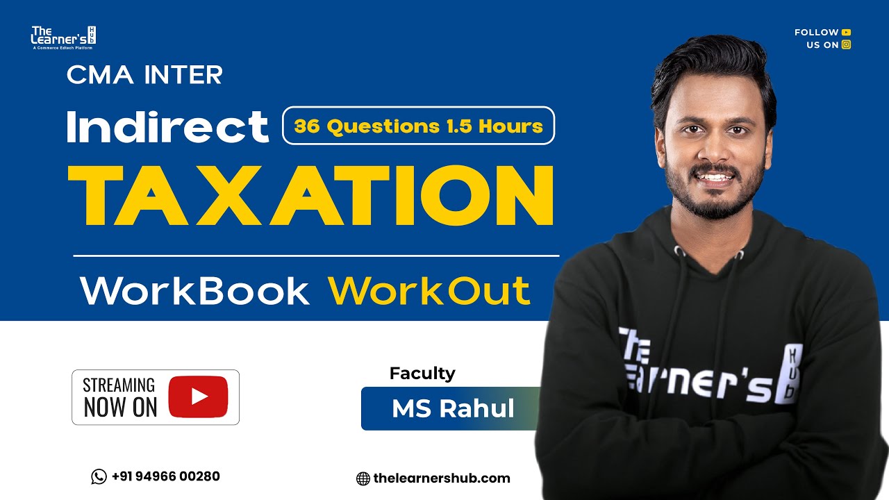 CA CMA Inter GST Workbook Workout for Dec 2025 Attempt | #learnwithmsr