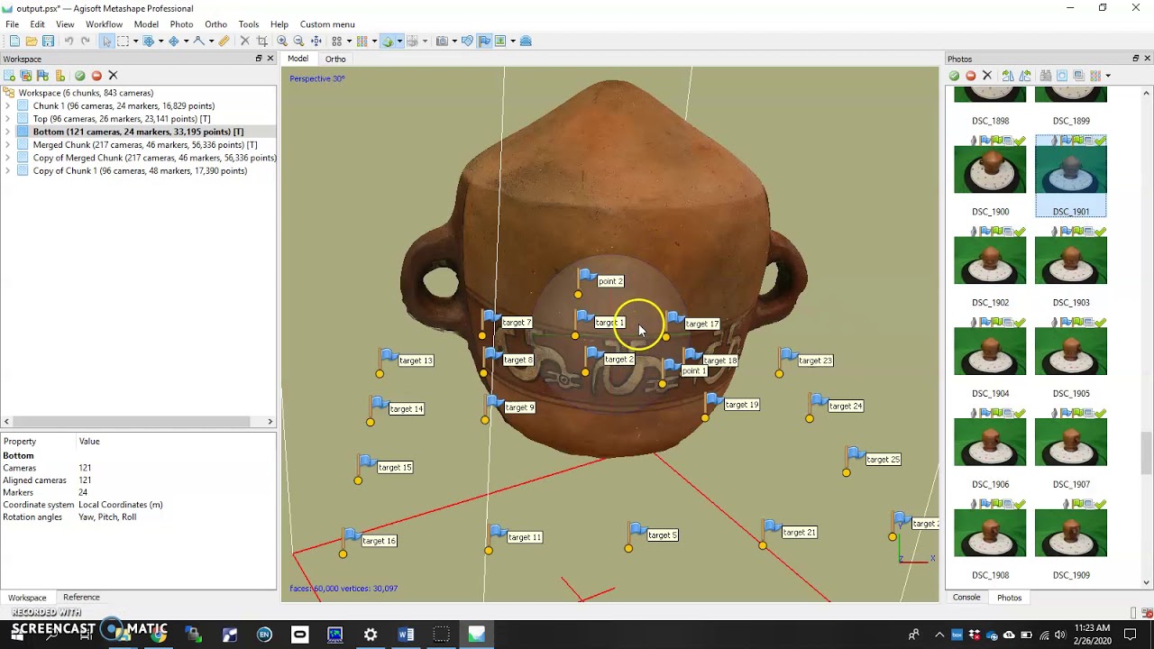 Marker based alignment in Agisoft Metashape