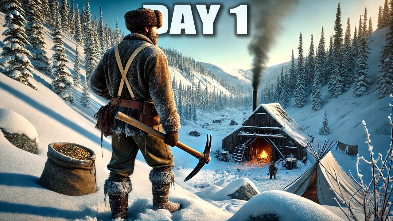 Day 1 in This Alaskan Gold Mining Survival Game...
