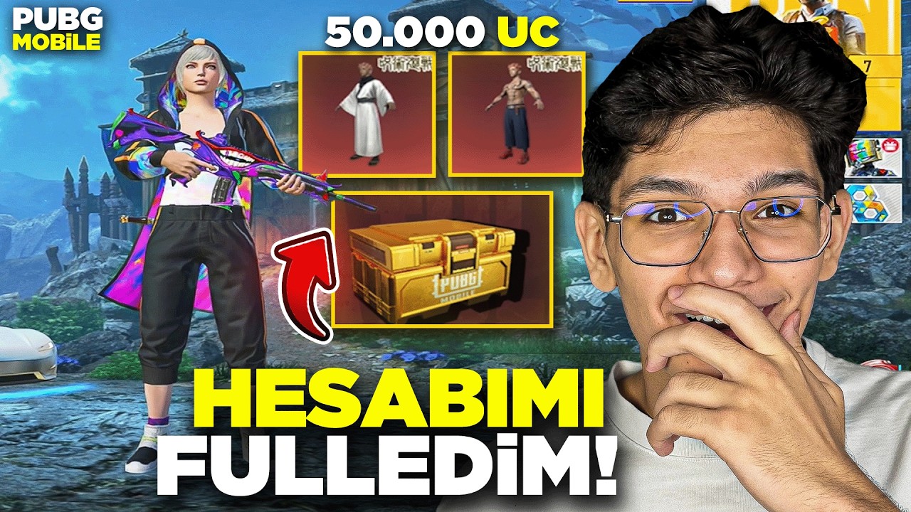 OYUNDAKİ B&Uuml;T&Uuml;N SANDIKLARI A&Ccedil;TIM ( hesabım fullendi ) ! 55.000 UC - PUBG MOBİLE