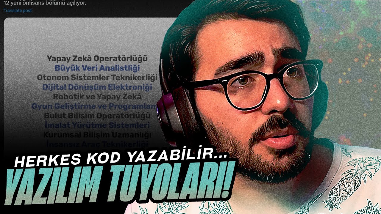 Videoyun - Yeni Açılan Önlisans Bölümleri Hakkında Konuşuyor ve Yazılım Hakkında Öneriler Veriyor