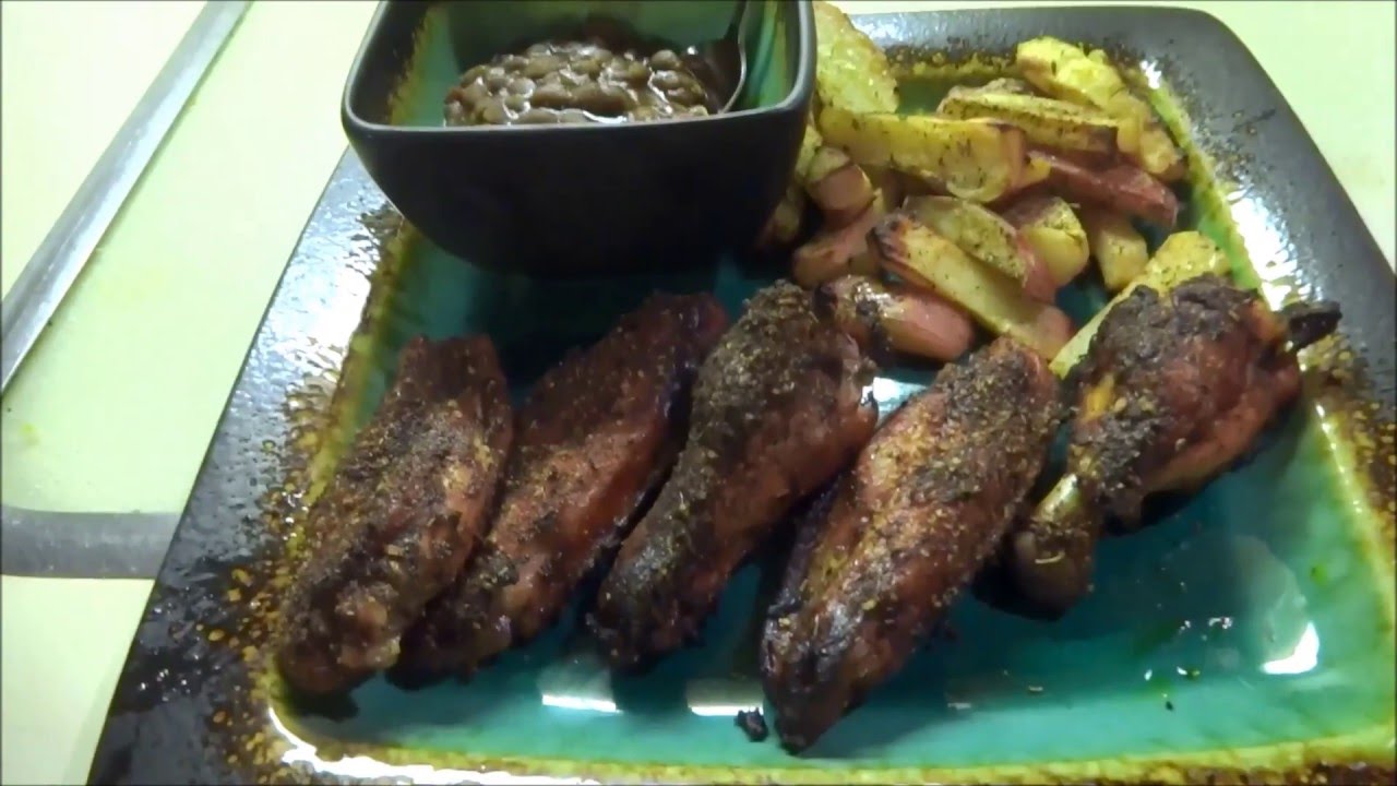 Chicken Wings / Steak Fries and beans