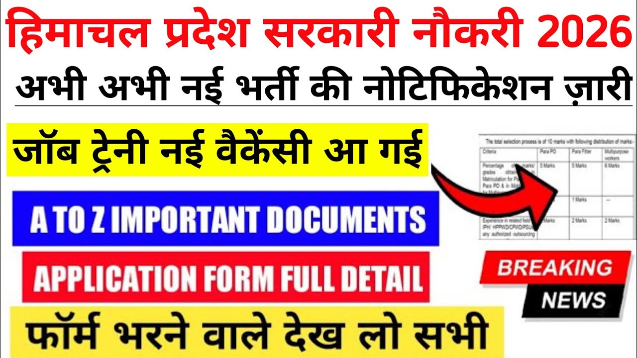 |हिमाचल प्रदेश सरकारी नौकरी 2026|HP Govt Jobs 2026|HP Govt Vacancy 2026|Upcoming Govt Jobs In HP|