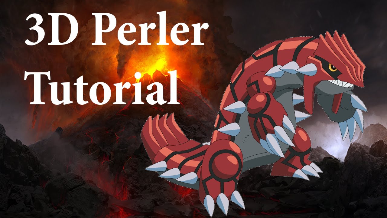 3d groudon tutorial - perler beads
