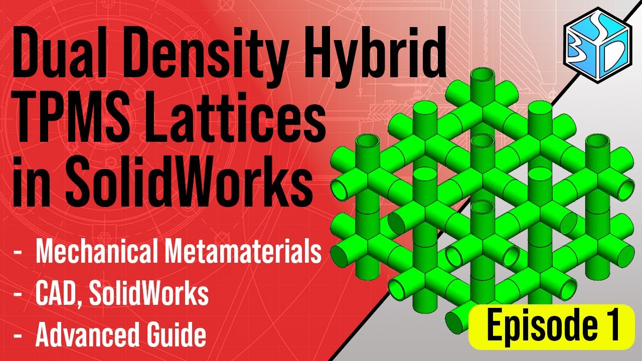 Tiny Mighty #084 — Dual-Density Lattice Unit Cell Design in SolidWorks (Hybrid CAD) — Episode 1