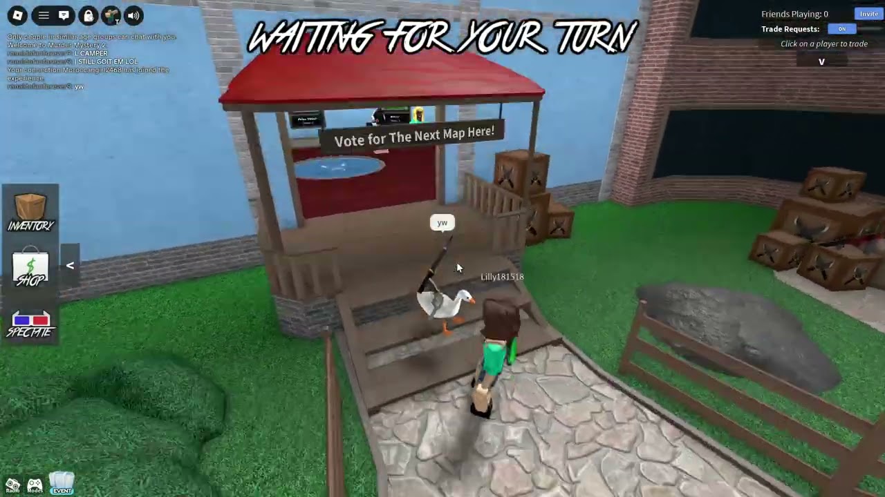 Trolling in mm2 with small duck avatar!